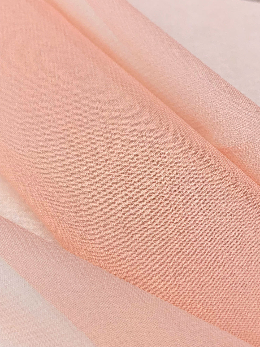 Melon Pink 100% Silk Chiffon 42W