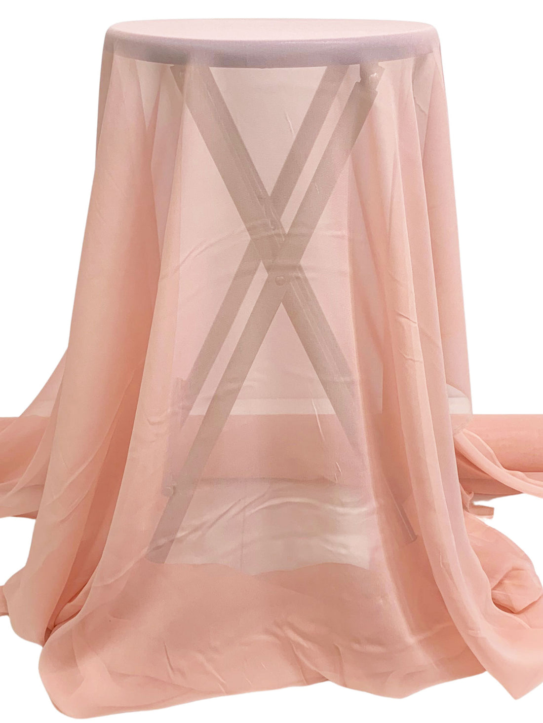 Melon Pink 100% Silk Chiffon 42W