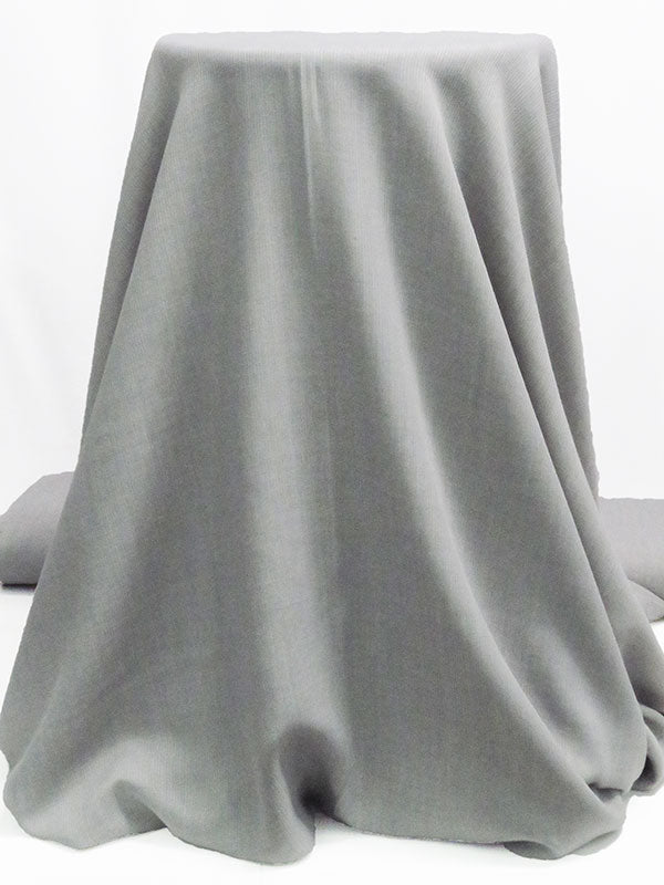 Sterling Gray Wool/Polyester Novelty Weave Tropical Weight Suiting - Imported From Italy By NY Designer - 58W