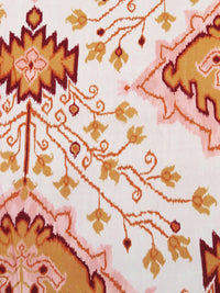 Jasper Orange/Dark Maroon/Peach Burst/Multi 100% Polyester Folk Ikat Floral Print Crepe Blouse Weight Woven 56W