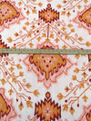 Jasper Orange/Dark Maroon/Peach Burst/Multi 100% Polyester Folk Ikat Floral Print Crepe Blouse Weight Woven 56W