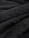 Black Cotton/Polyester Vertical Stripe Velour Knit - NY Designer - 54W