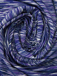 Midnight Blue/White/Dark Purple/Multi Nylon/Lycra Space-Dyed Activewear Knit 60W