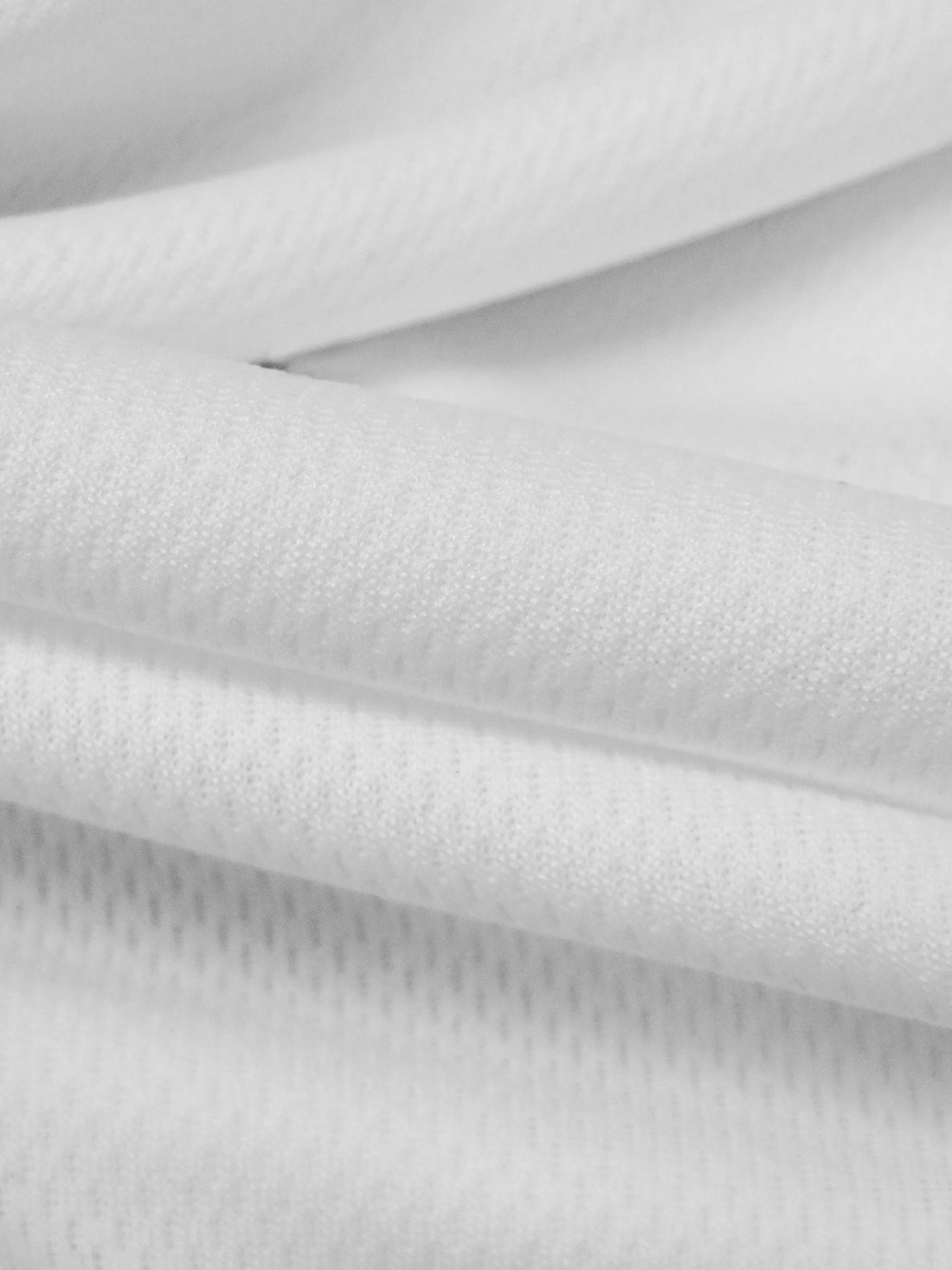 White 100% Polyester Athletic Mesh Knit 57W