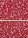 Cardinal Red/White Cotton/Polyester Snowman Print Jersey Knit 56W