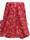 Cardinal Red/White Cotton/Polyester Snowman Print Jersey Knit 56W