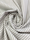 White/Umber Cotton/Polyester Vertical Fine Oxford Stripe Shirting 56W