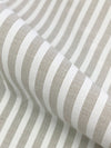 White/Umber Cotton/Polyester Vertical Fine Oxford Stripe Shirting 56W