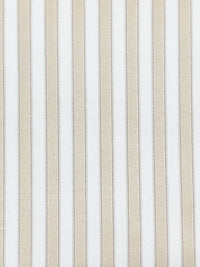 Beige/White/Brown Cotton/Polyester Vertical Satin Stripe Shirting 58W