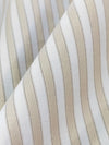 Beige/White/Brown Cotton/Polyester Vertical Satin Stripe Shirting 58W