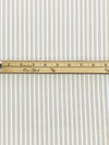 Beige/White/Brown Cotton/Polyester Vertical Satin Stripe Shirting 58W