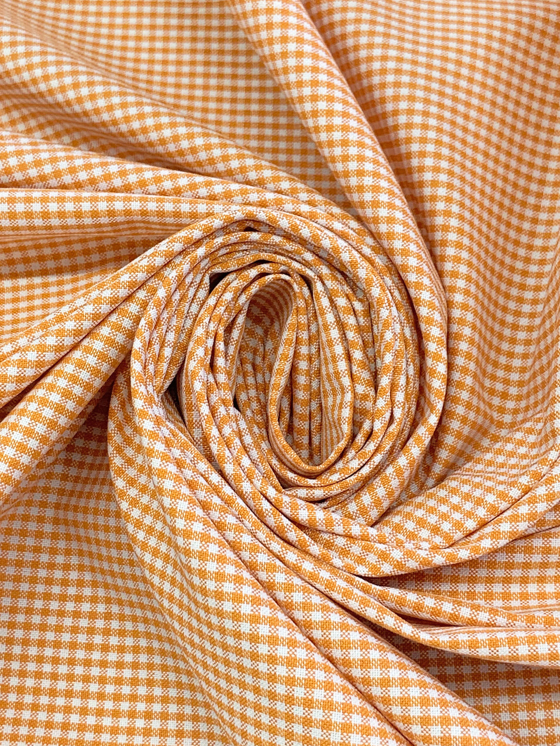 Persian Orange/White Cotton/Polyester Mini Check Oxford Stripe Shirting 60W