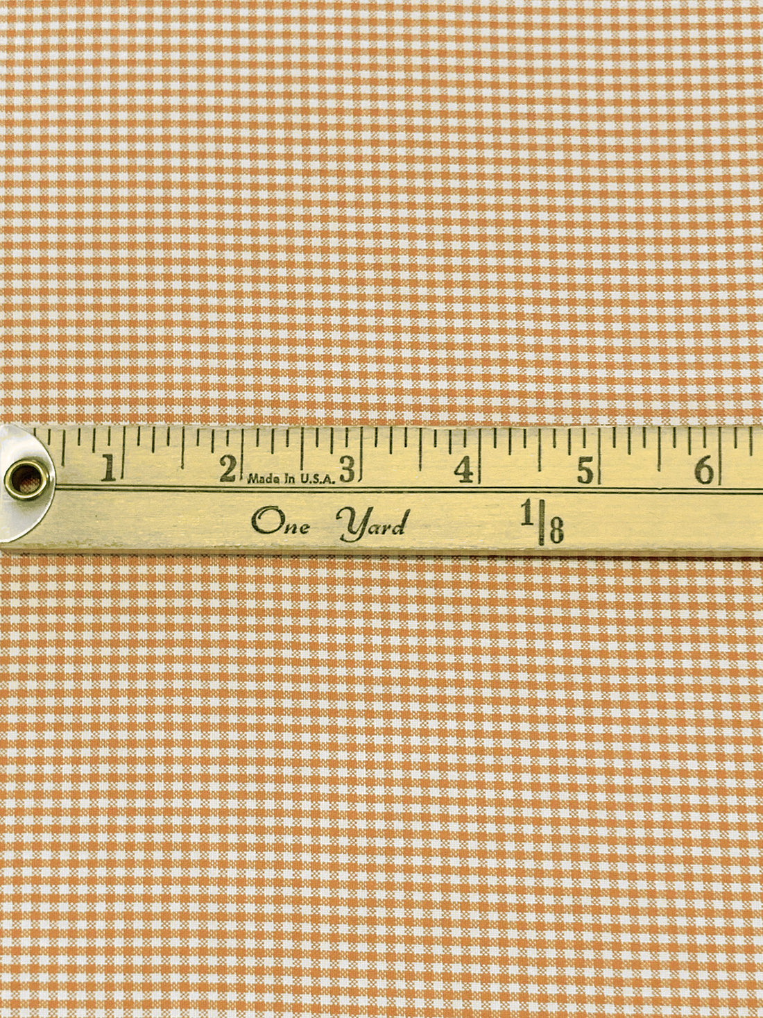 Persian Orange/White Cotton/Polyester Mini Check Oxford Stripe Shirting 60W