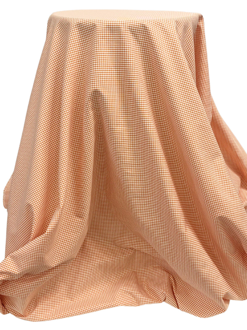 Persian Orange/White Cotton/Polyester Mini Check Oxford Stripe Shirting 60W