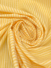 Maize/White Cotton/Polyester Vertical Novelty Stripe Shirting 60W