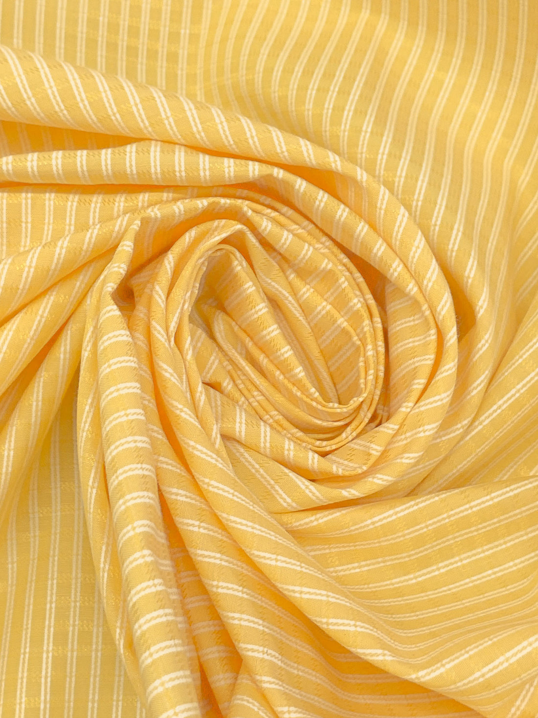 Maize/White Cotton/Polyester Vertical Novelty Stripe Shirting 60W