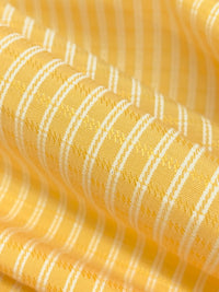 Maize/White Cotton/Polyester Vertical Novelty Stripe Shirting 60W