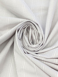 White/Dark Orchid Cotton/Polyester Mini Windowpane Plaid Vertical Stripe Shirting 58W