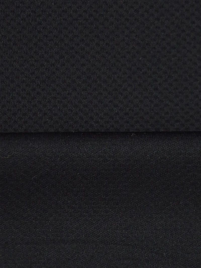 Crow Black Polyester/Bamboo Charcoal Mesh Activewear Double Knit 56W