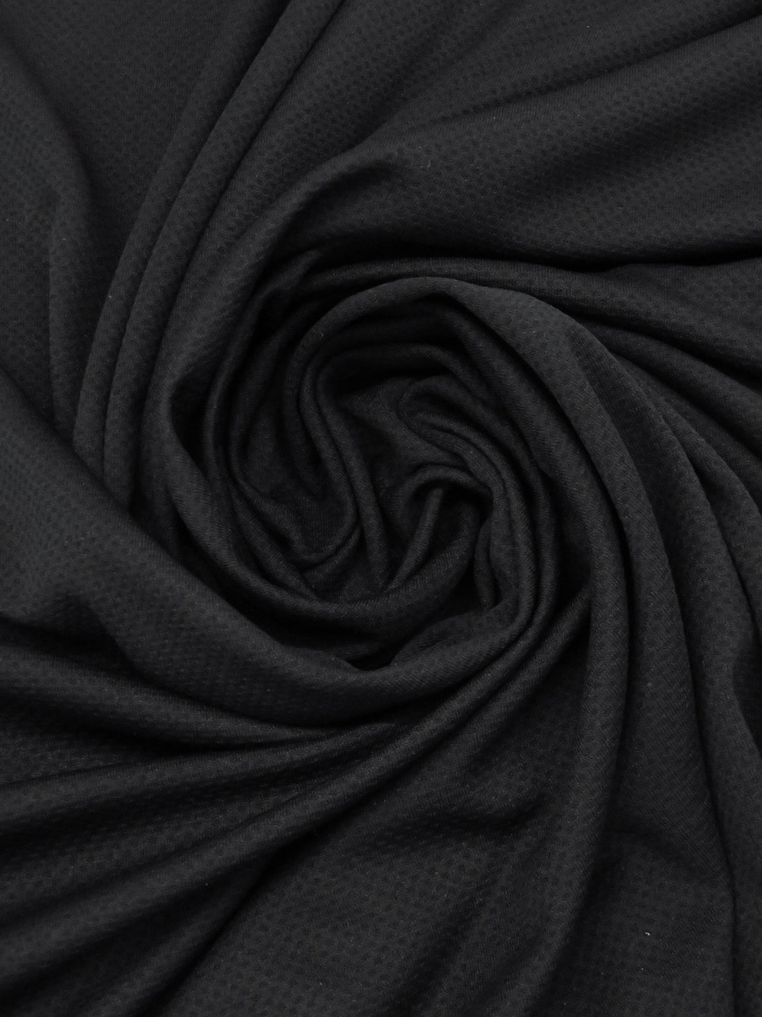 Crow Black Polyester/Bamboo Charcoal Mesh Activewear Double Knit 56W