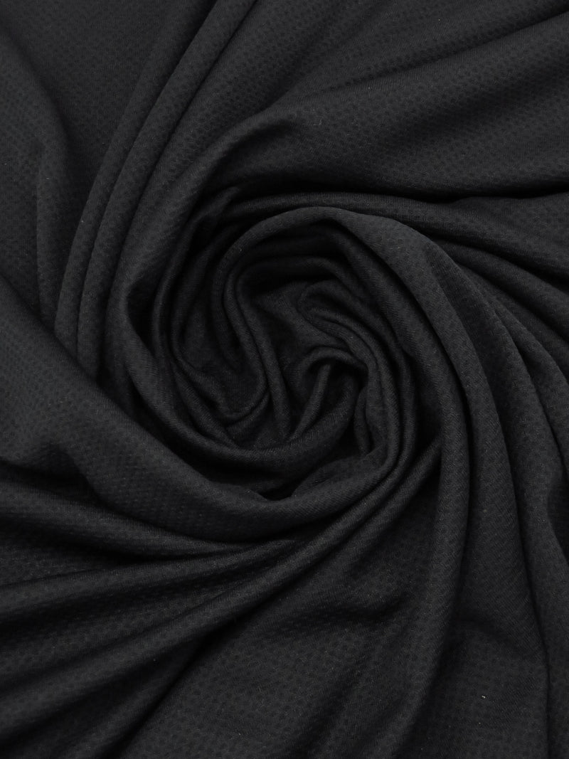 Crow Black Polyester/Bamboo Charcoal Mesh Activewear Double Knit 56W