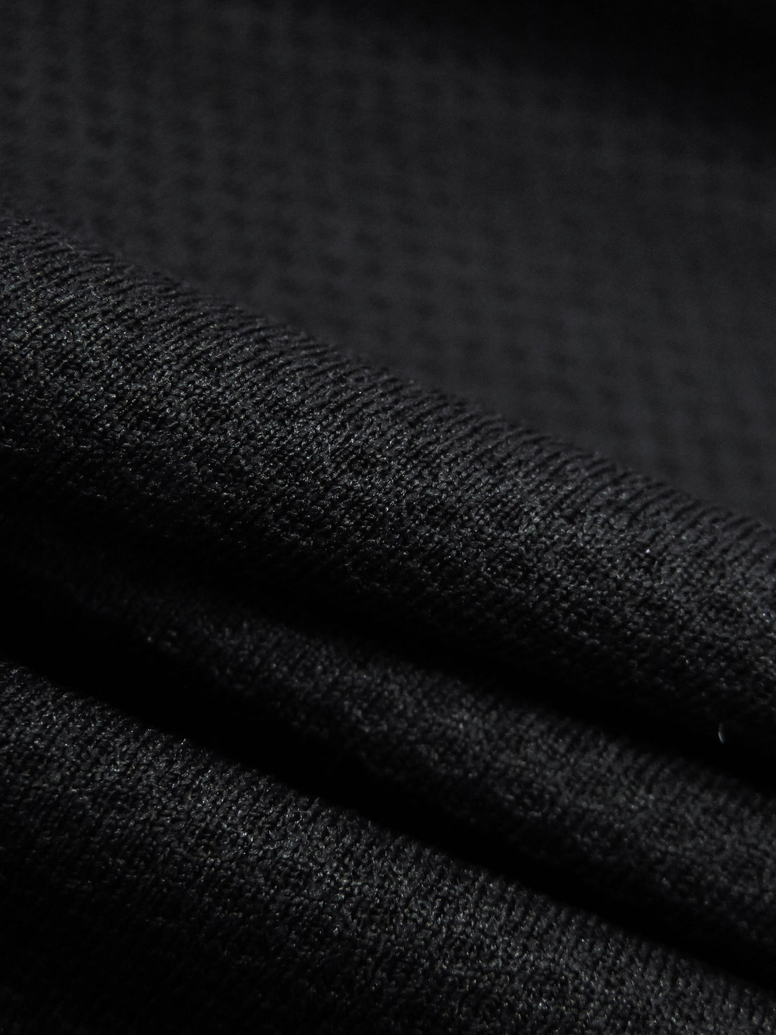Crow Black Polyester/Bamboo Charcoal Mesh Activewear Double Knit 56W