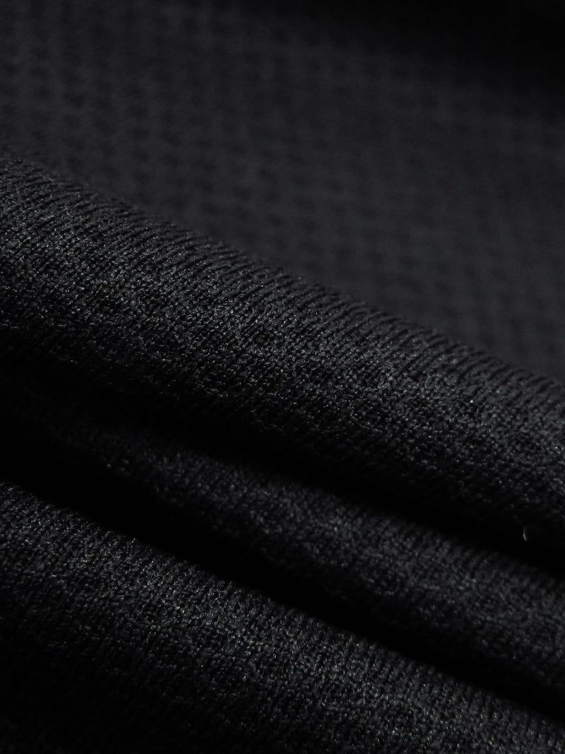Crow Black Polyester/Bamboo Charcoal Mesh Activewear Double Knit 56W