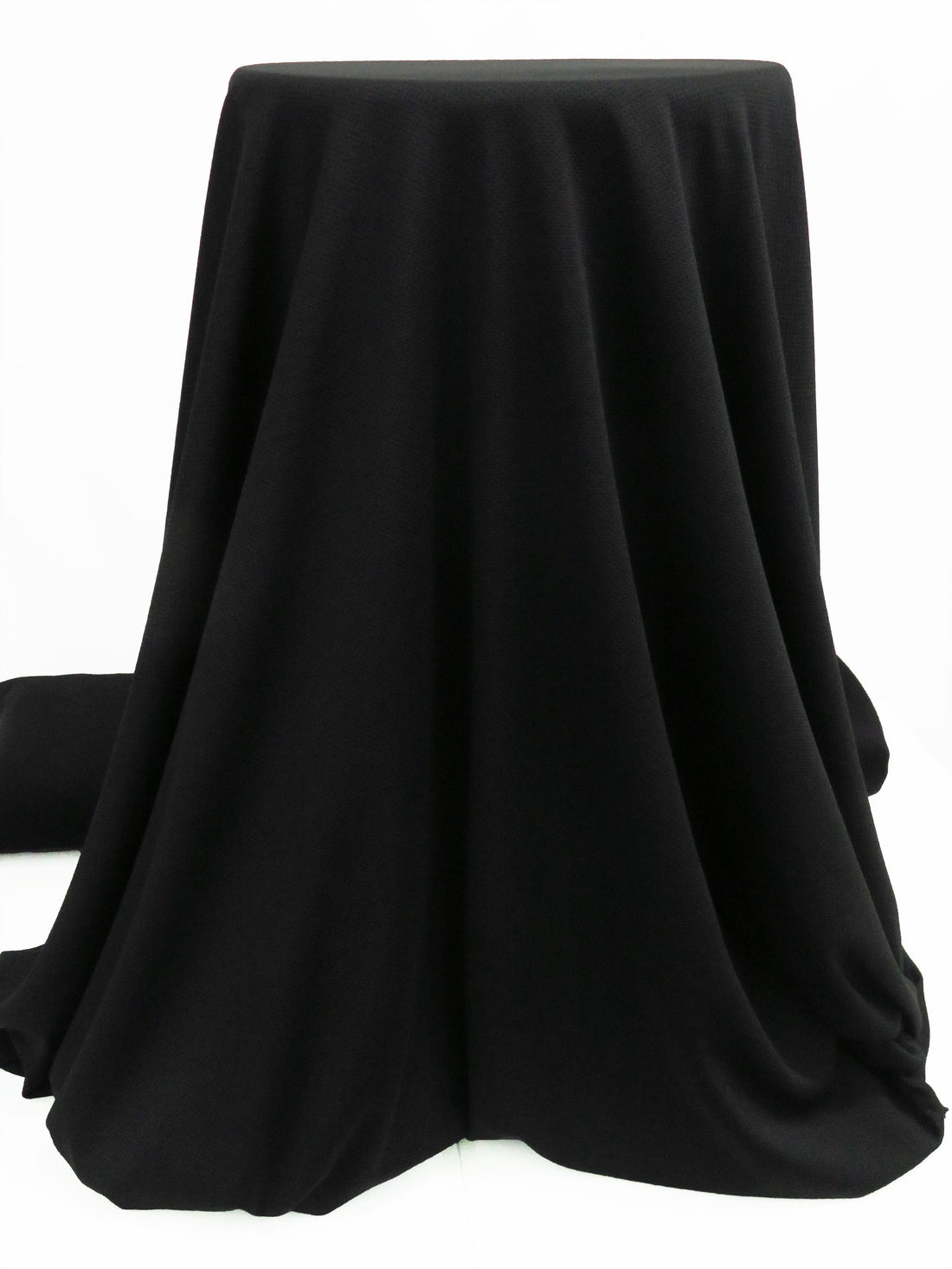 Crow Black Polyester/Bamboo Charcoal Mesh Activewear Double Knit 56W
