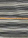 Black/Eggshell Cotton/Lycra Horizontal Novelty Stripe Puckered Knit - Imported From Italy - 50W