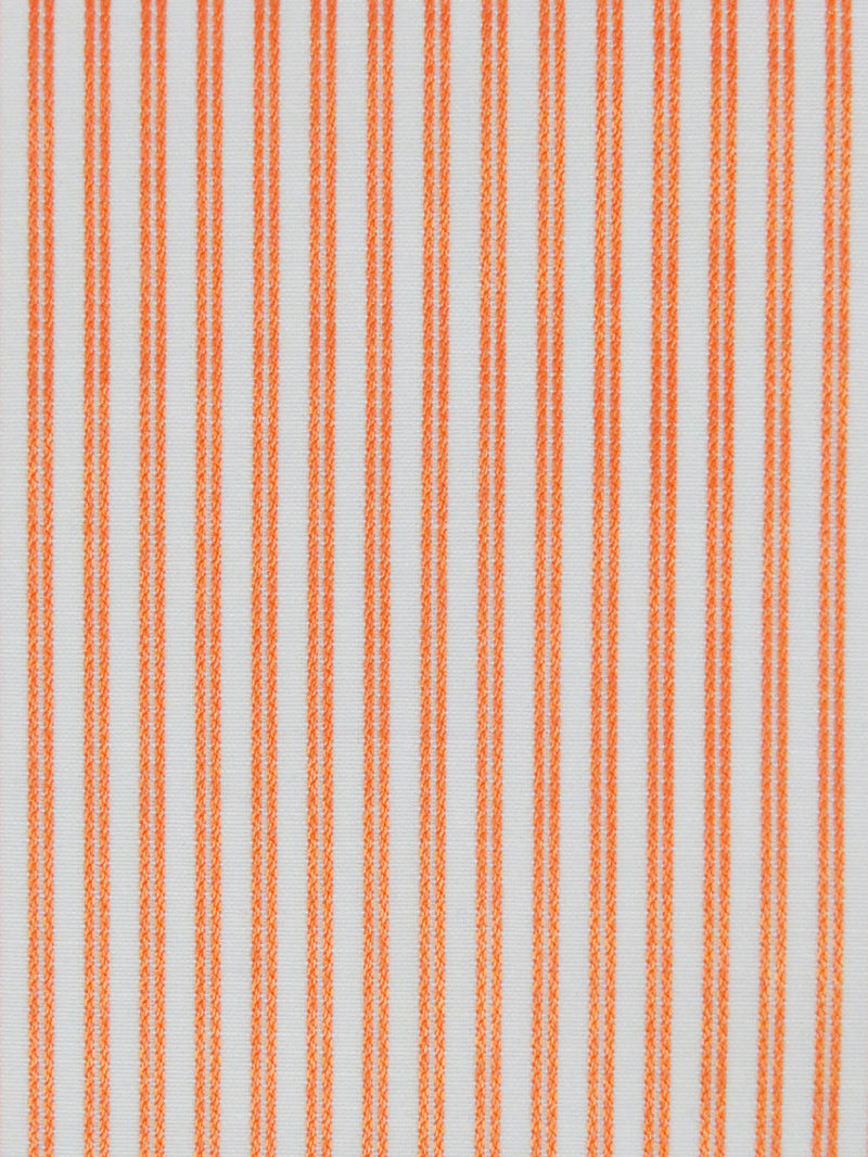 Tiger Orange/White Cotton/Polyester Vertical Satin Stripe Shirting 60W