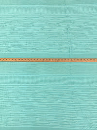 Pale Robin Egg Blue/Turquoise Green Polyester/Lycra Horizontal Wavy Puckered Stripe Jersey Knit 52W