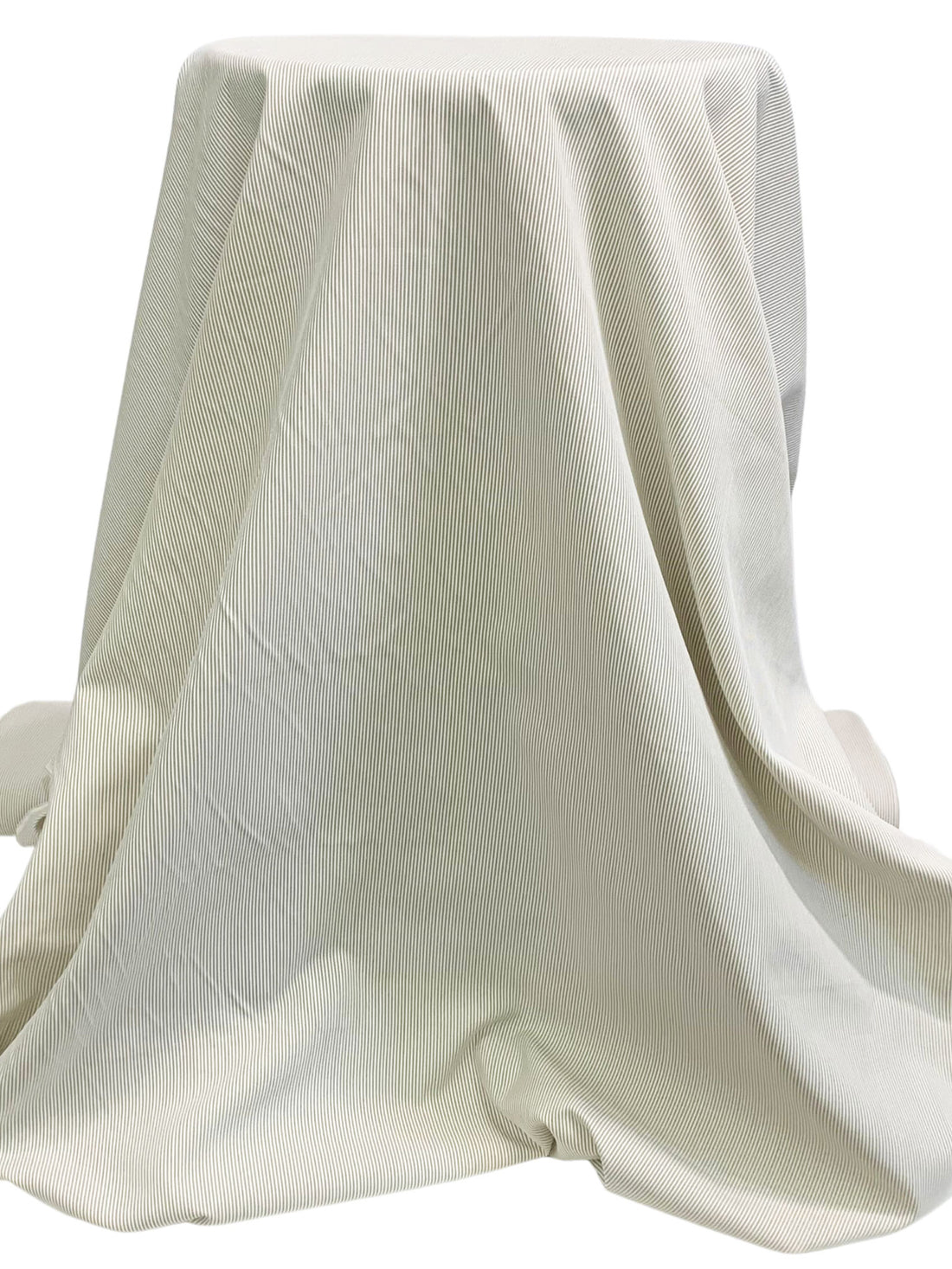 Raffia/White Polyester/Cotton Vertical Stripe Junior Cord Suiting - Robert Kaufman - 56W