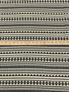 Sand/Black Cotton/Polyester/Lycra Horizontal Geometric Stripe Stretch Jacquard Suiting - NY Designer - 54W