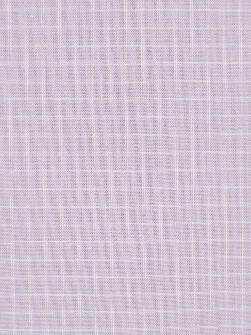 Lavender/White Cotton/Polyester Small Windowpane Plaid Shirting 58W