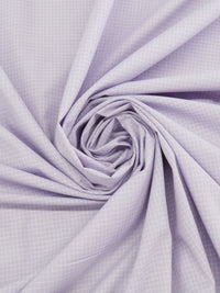 Lavender/White Cotton/Polyester Small Windowpane Plaid Shirting 58W