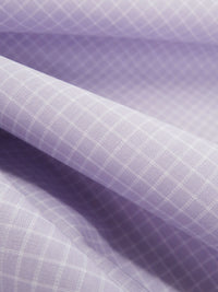 Lavender/White Cotton/Polyester Small Windowpane Plaid Shirting 58W