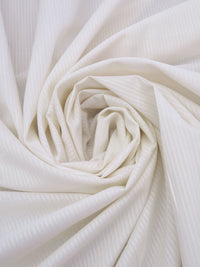 Olympic Off-White Cotton/Polyester Vertical Stripe Weave Shirting 58W
