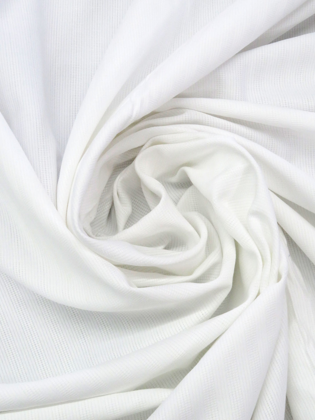 White Cotton/Polyester Vertical Corded Stripe Shirting 58W