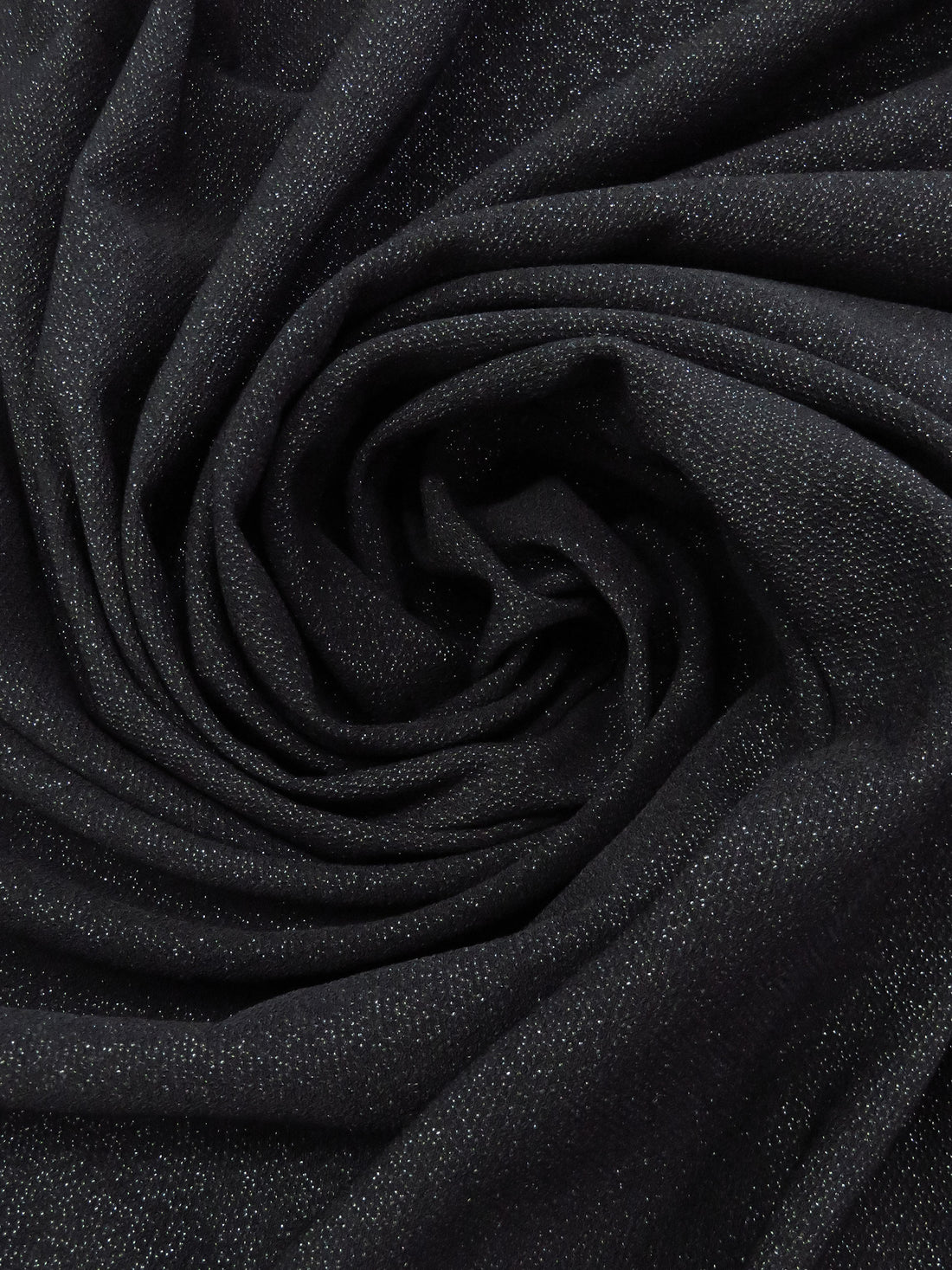 Black 100% Polyester Crepe Drapey Suiting 56W