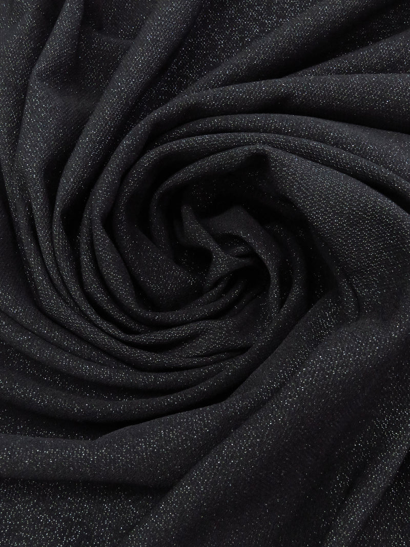 Black 100% Polyester Crepe Drapey Suiting 56W