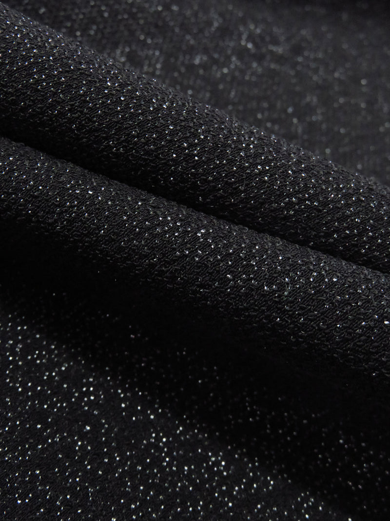 Black 100% Polyester Crepe Drapey Suiting 56W