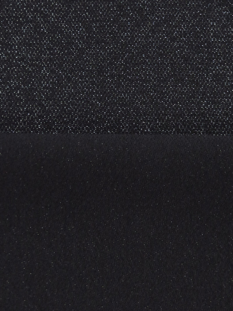 Black 100% Polyester Crepe Drapey Suiting 56W