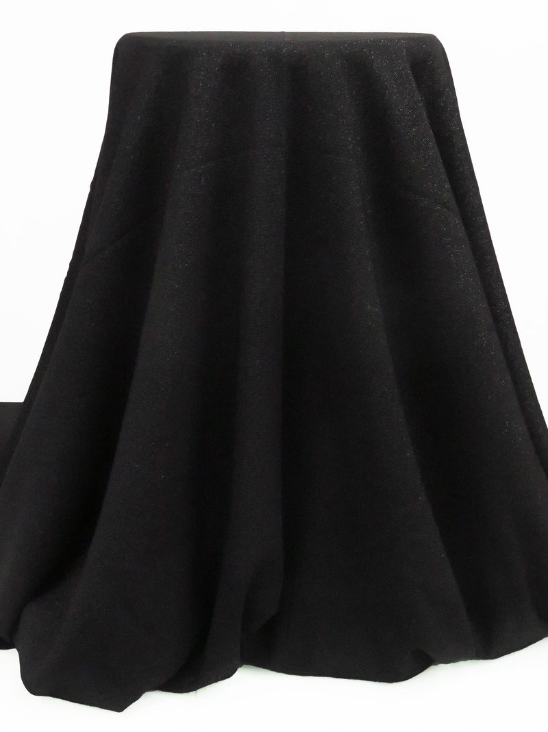 Black 100% Polyester Crepe Drapey Suiting 56W