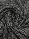 Black/Bright Silver Polyester/Lycra Heathered Sweater Knit 46W