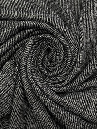 Black/Bright Silver Polyester/Lycra Heathered Sweater Knit 46W