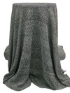 Black/Bright Silver Polyester/Lycra Heathered Sweater Knit 46W