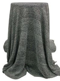 Black/Bright Silver Polyester/Lycra Heathered Sweater Knit 46W