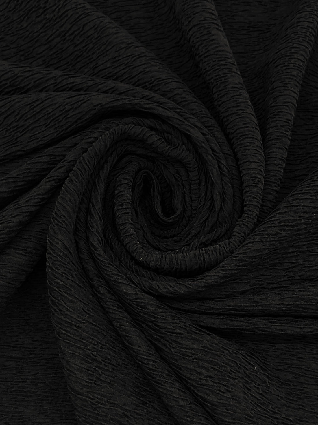 Black 100% Polyester Crinkle Double Knit 54W