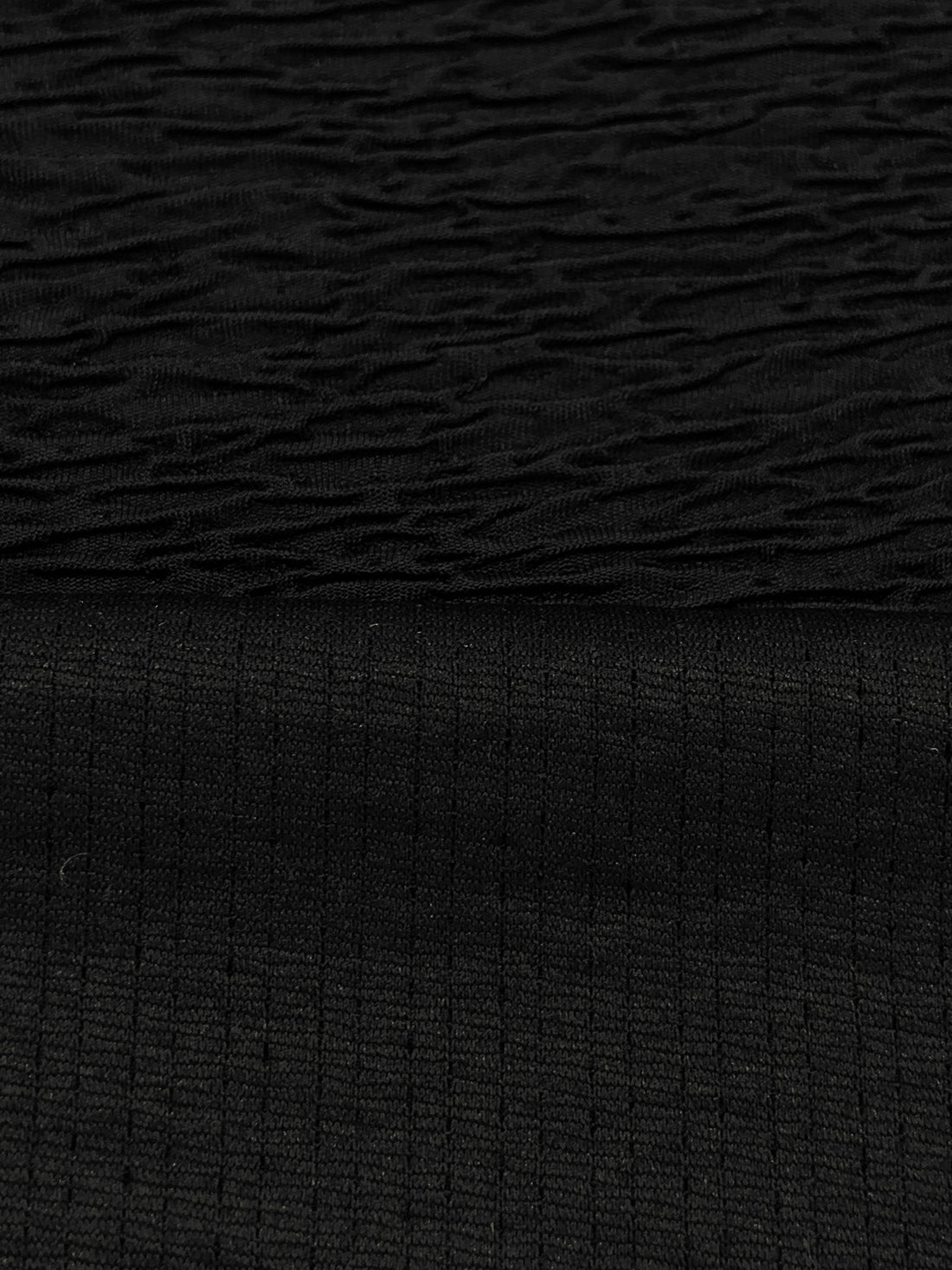Black 100% Polyester Crinkle Double Knit 54W