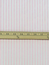 Baby Pink/White/Midnight Merlot Cotton/Polyester Vertical Satin Stripe Shirting 58W